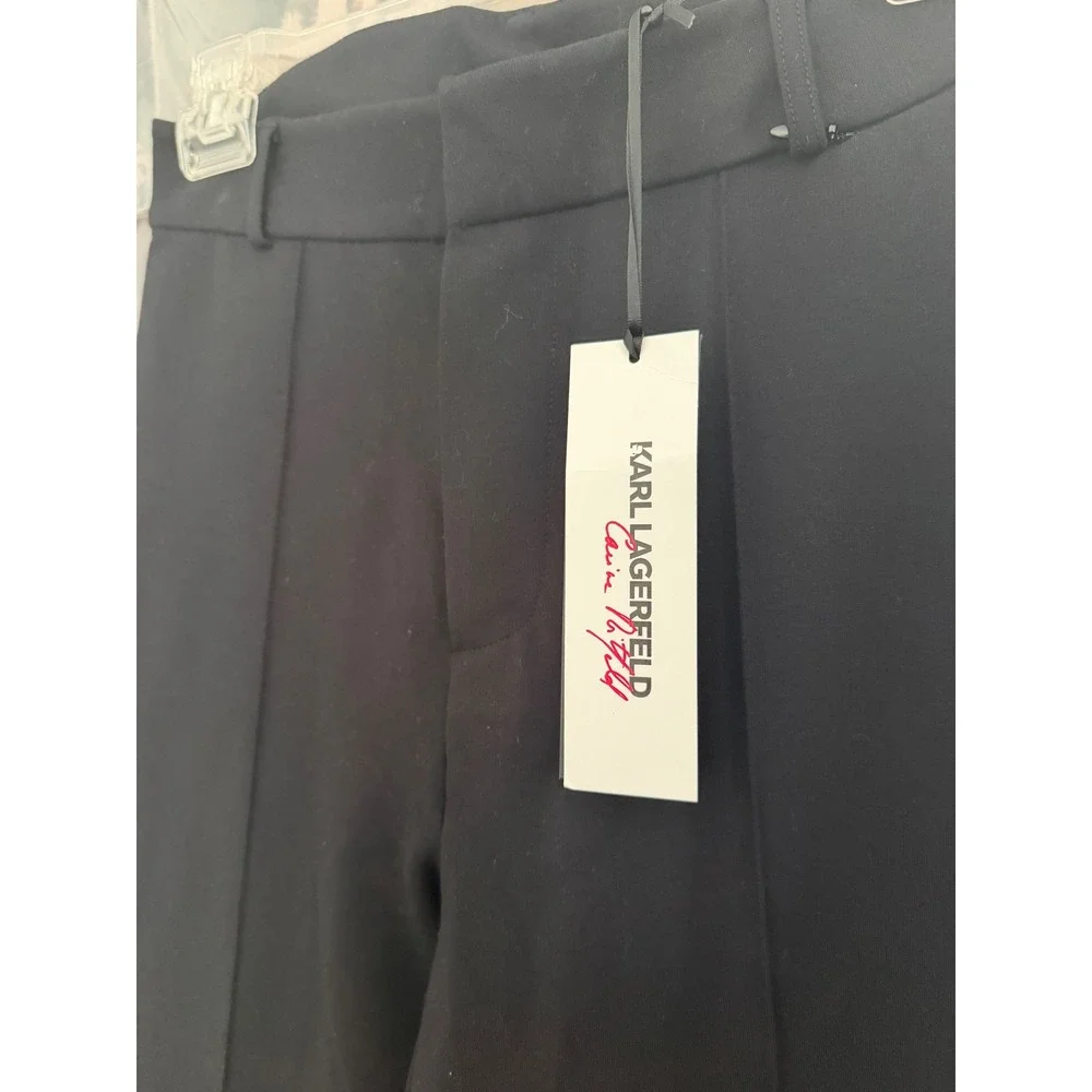 Karl Lagerfeld Paris x Carine Roitfeld‎ Black Pintuck Skinny Trousers Ankle Zip